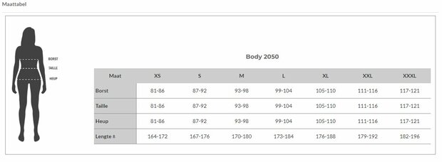 Matentabel body 2050